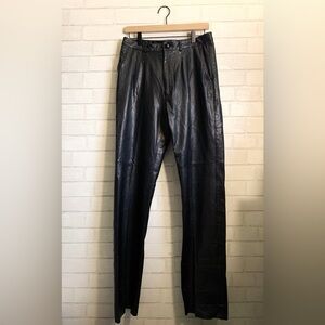 Men's Vintage Scully 100% Leather 80s Trouser Biker Dress Pants 32 Waist Unisex